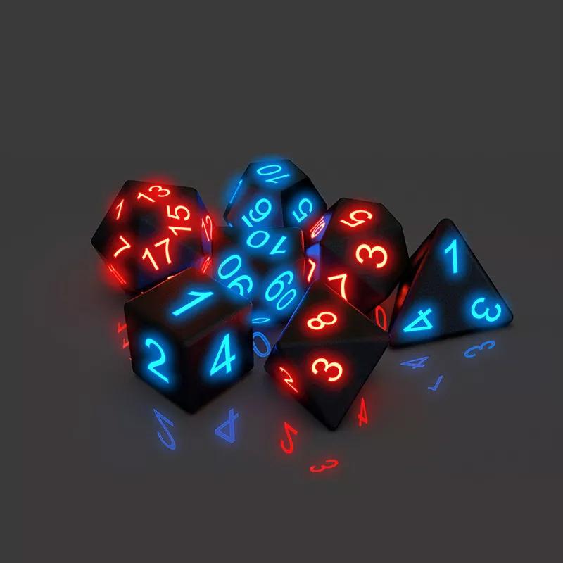 Polyhedral Glowing Dice Set (7 pcs)