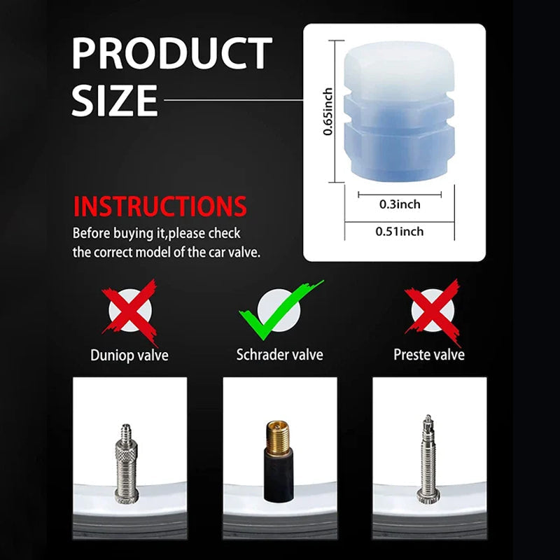 Universal fluorescent tire valve caps (4 PCS/Set)