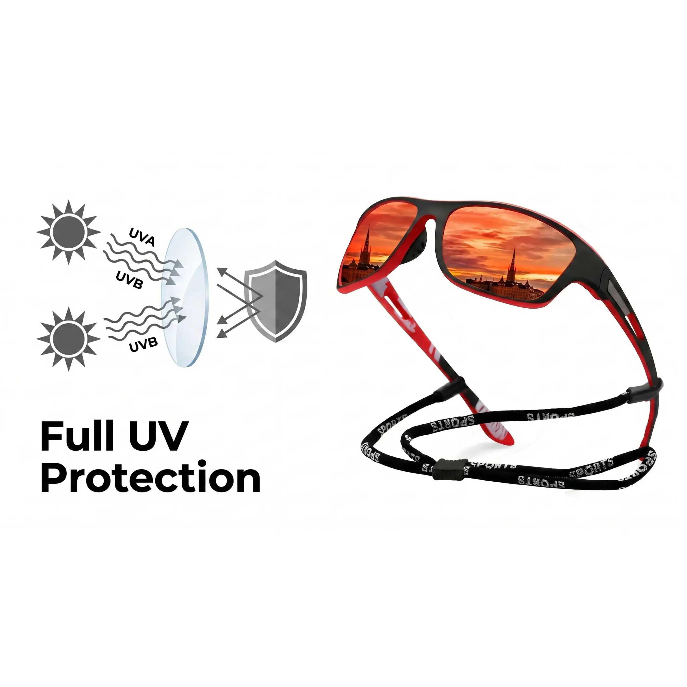 PolarSport PRO+ Professional Polarised Sports Sunglasses – UV Protection & Scratch-Resistant Lenses