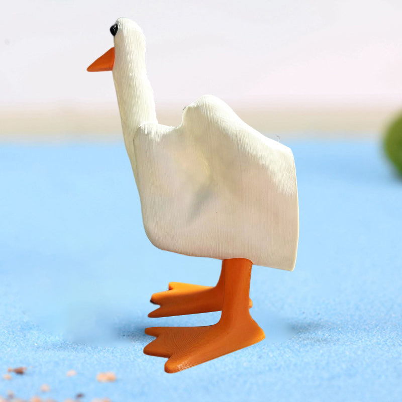 Duck ornament in the shape of the middle finger