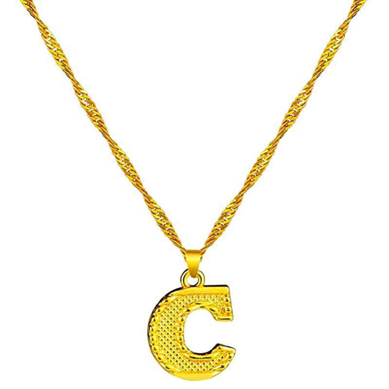 18K gold-plated initial letter necklace