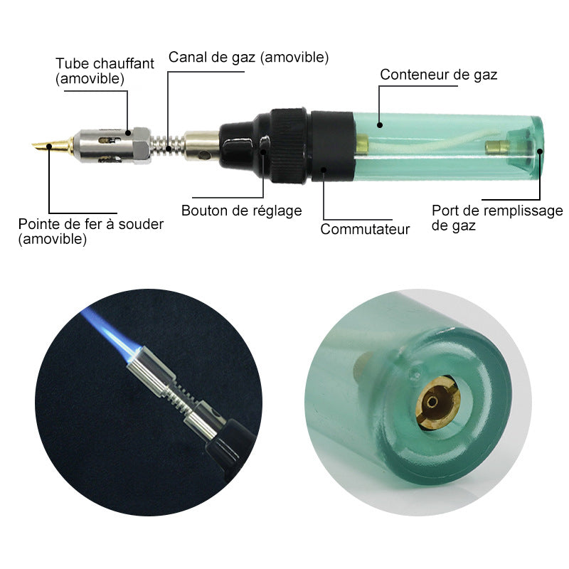 Portable welding tool with burner