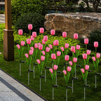Solar Tulip Lawn Light Outdoor Garden LED Tulip Flower Light Ground Stake Landscape Light