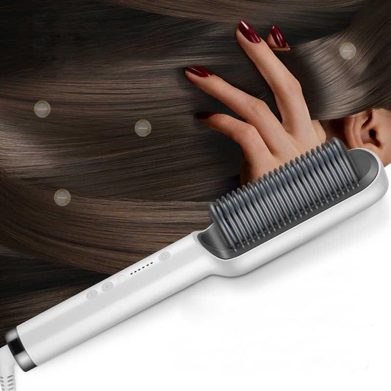 Hair straightening brush