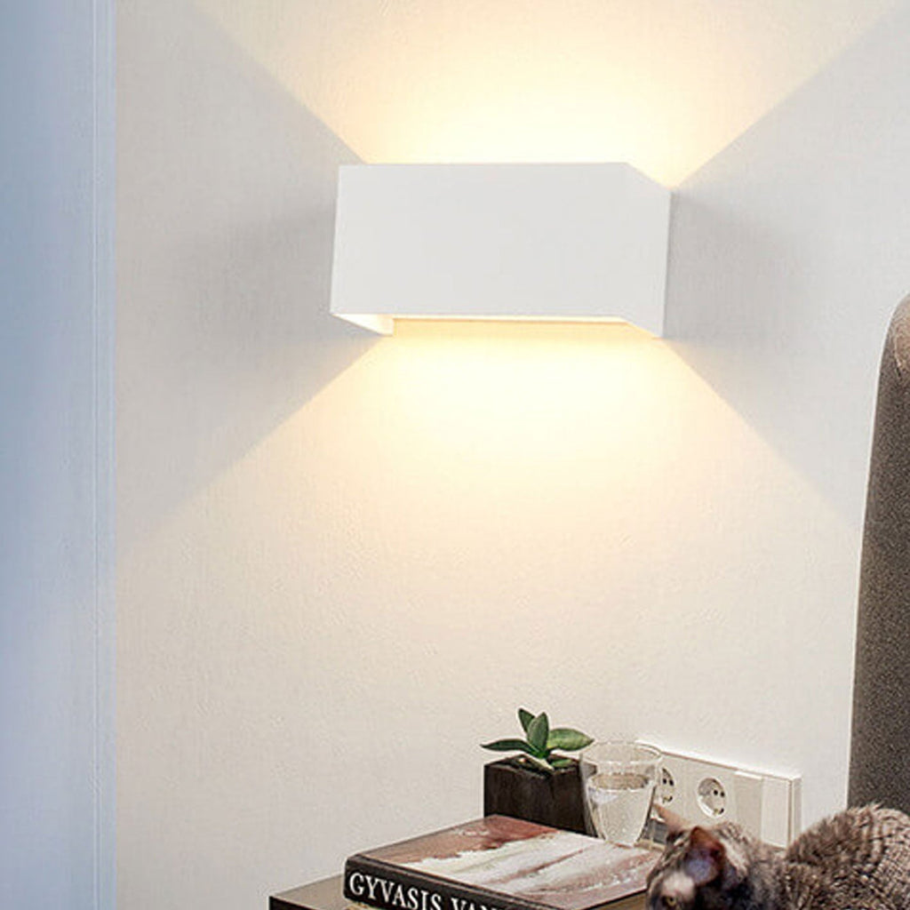 Modern waterproof rectangular LED wall light for outdoor use with up and down lighting