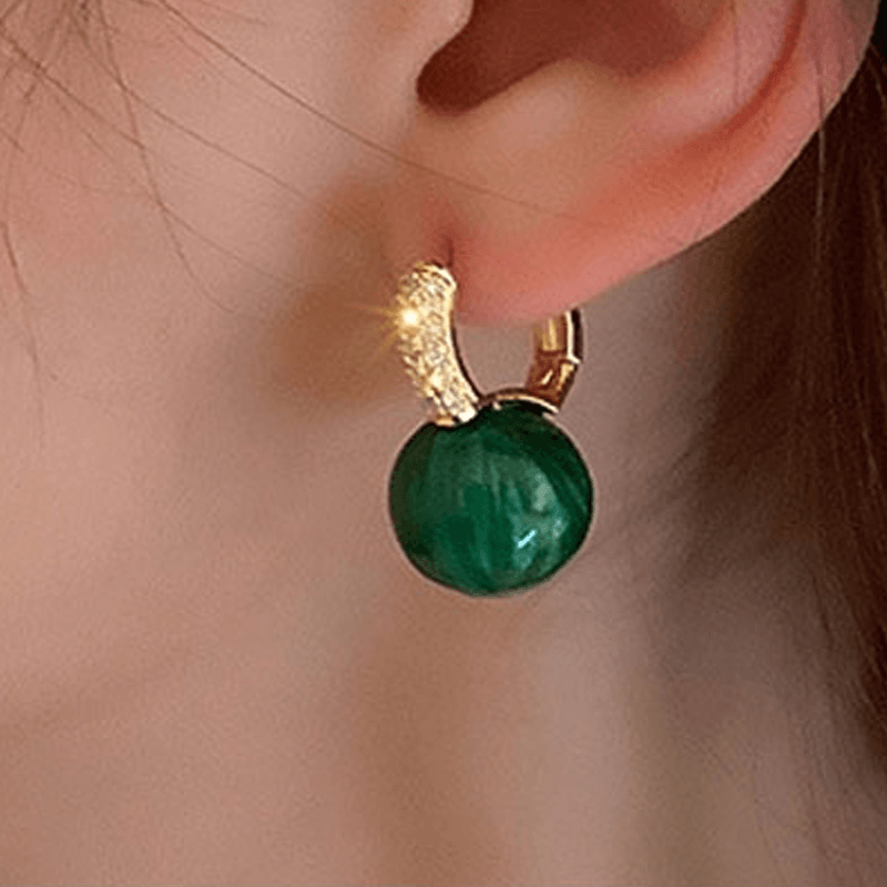 Earrings made of emerald pearls