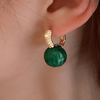 Earrings made of emerald pearls