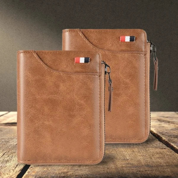 Men's multifunctional RFID-blocking, waterproof and durable PU leather wallet for men