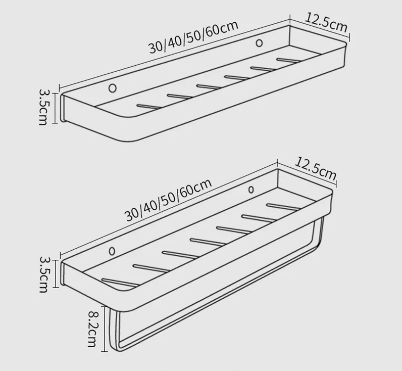 ALUMAX – Black Aluminum Corner Shelf without Drilling