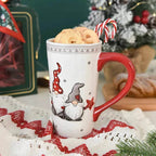Christmas Large Capacity Nordic Christmas Tall Hat Ceramic Relief Mug Cup