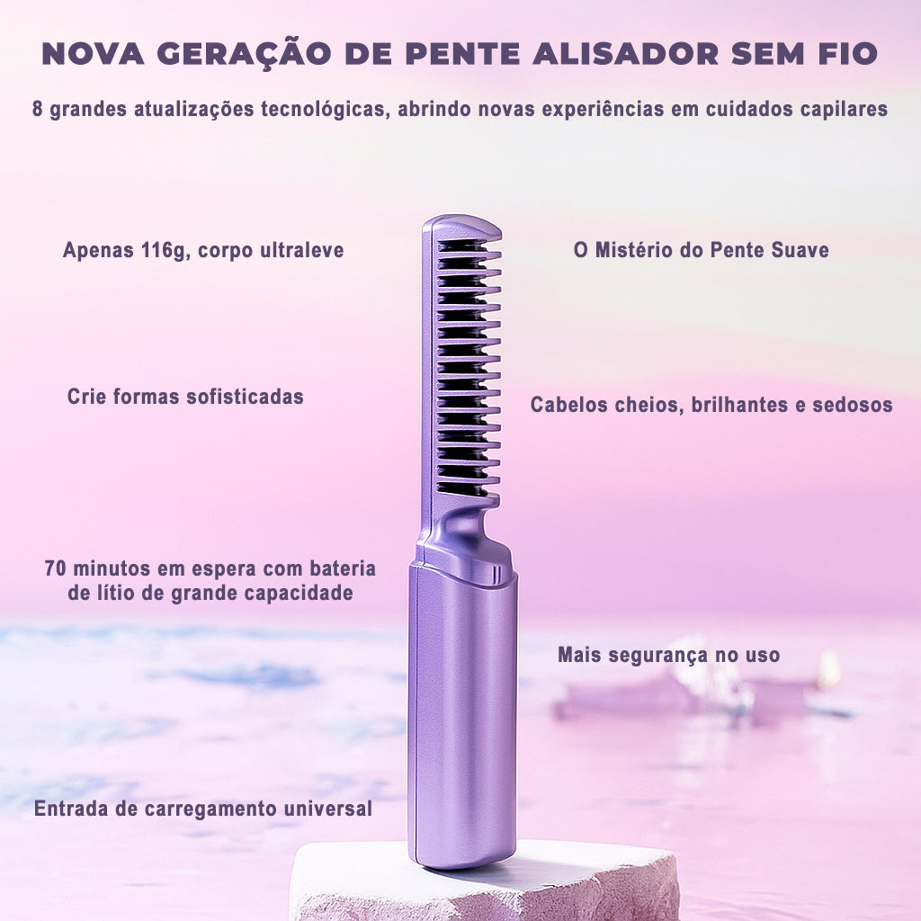 Glatzza Mini-Smoothing Brush — Silky smooth dream hair in 60 seconds that captivates all eyes!