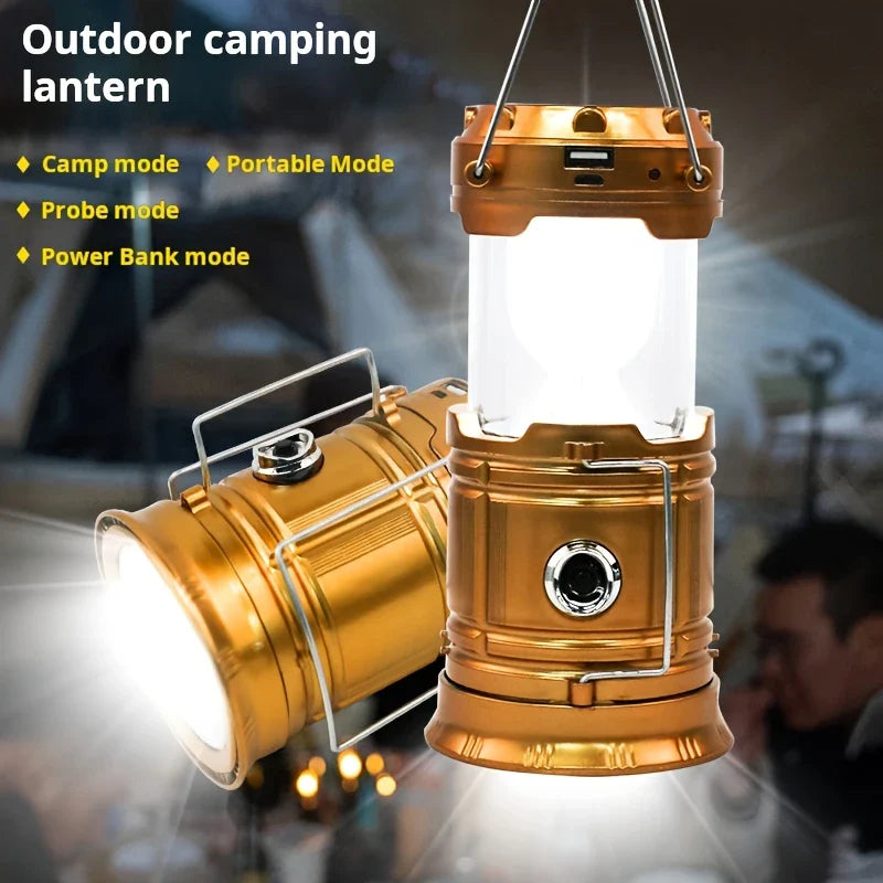 Solar Camping Lamp with USB Charging – Portable LED Lantern for Outdoor Activities and Emergencies