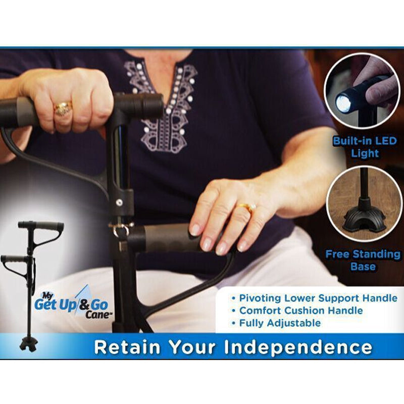 Non-slip Folding Walking Stick With LED Light