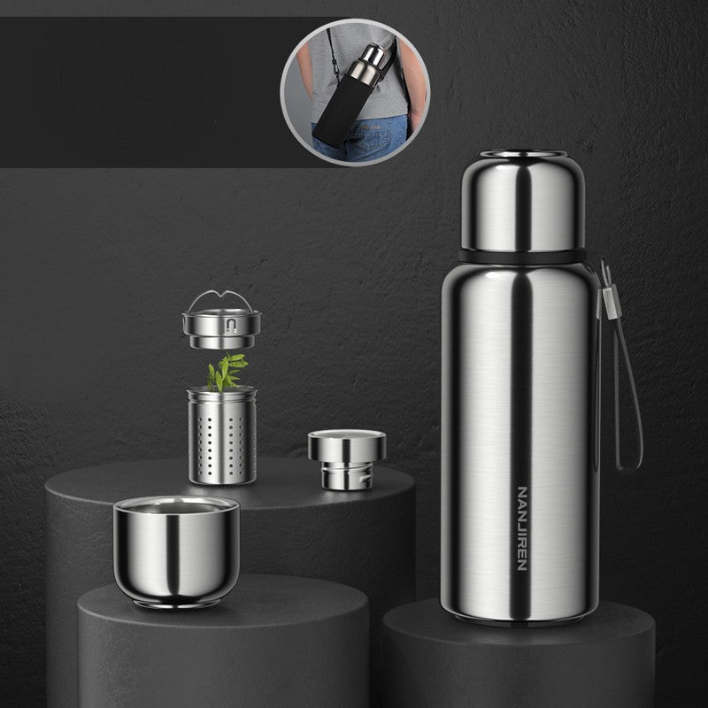 Insulated Thermos Water Bottle, with Tea Filter & Wide-mouth Opening, for Coffee, Tea & Cold Beverage