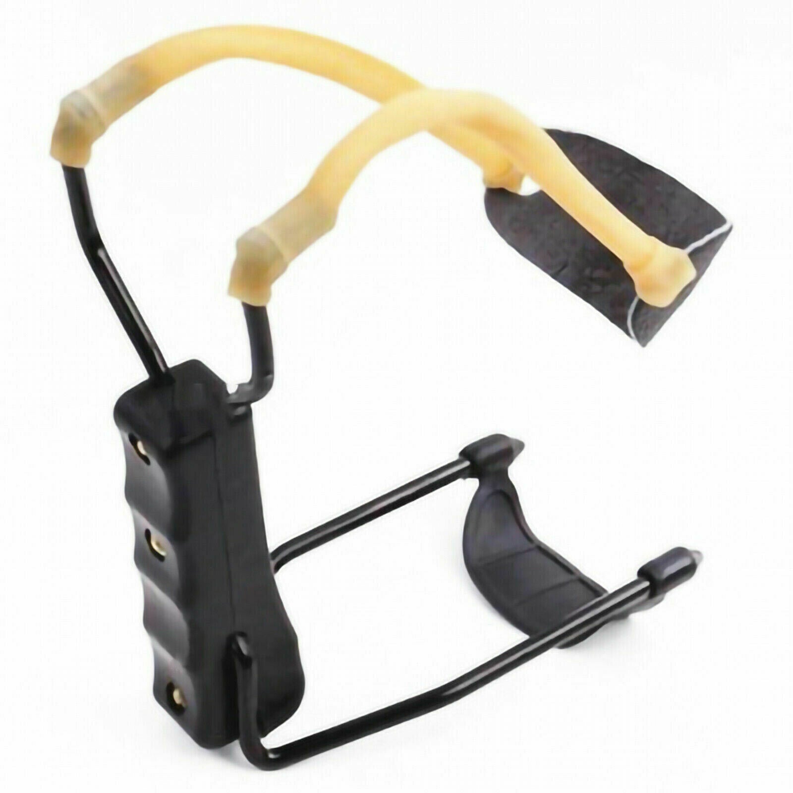 Collapsible slingshot for the wrist.