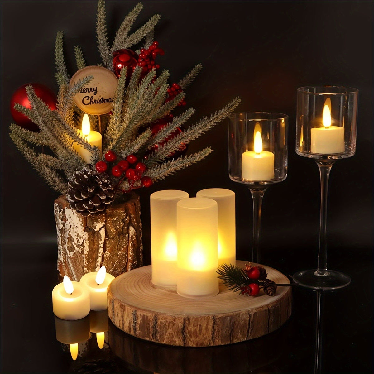 Set of 6 Flameless Tea Lights with Remote - Flickering for Cozy Evenings