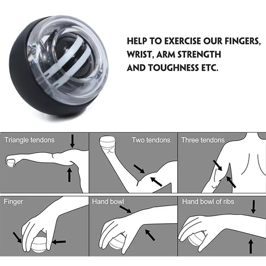 Auto Start Gyro Ball Wrist and Forearm Exerciser Grip Strength Trainer
