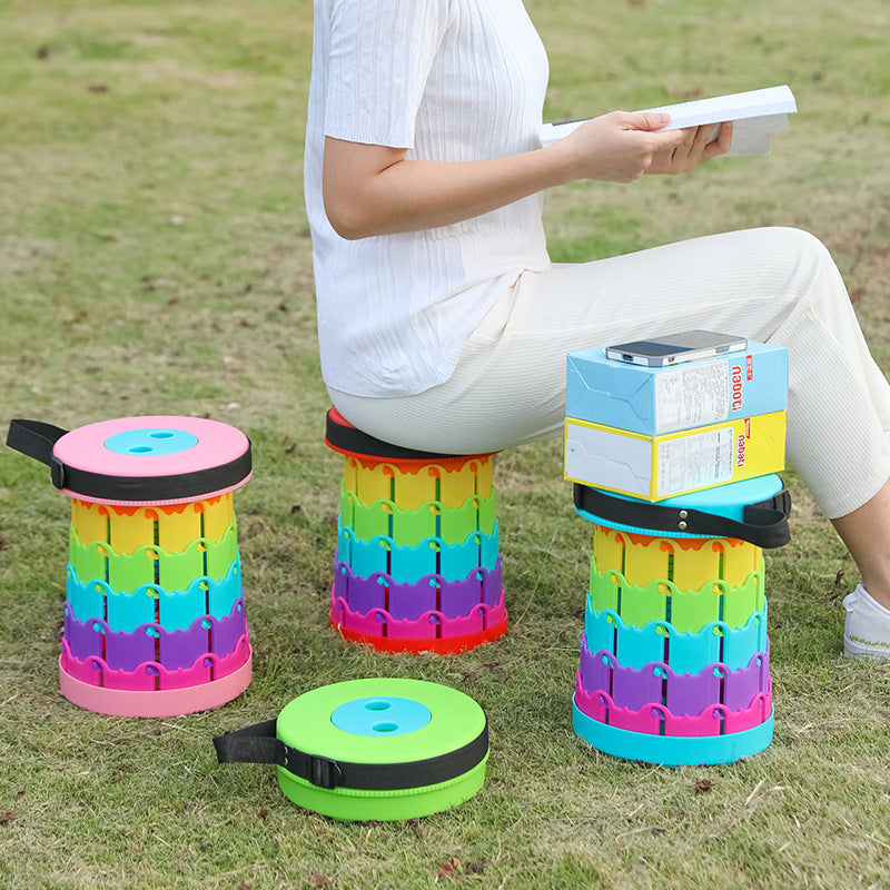 Improved retractable folding stool