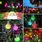 Multicolor Crackle Glass Hanging Solar Light