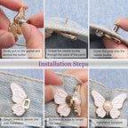 Detachable Clothing Clips | Adjustable Metal Waist Pins | No-Sew Jean & Skirt Fasteners