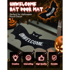 UNWELCOME Halloween Bat Doormat – Spooky Decorative Entry Rug for Porch, Patio, or Indoor Use