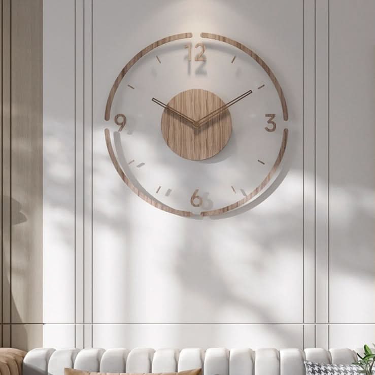 Silent Nordic Wood Wall Clock 35 cm
