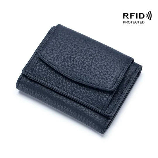 RFID Blocking Wallet | Compact Leather Card Holder | Slim Travel Accessory for Men & Women