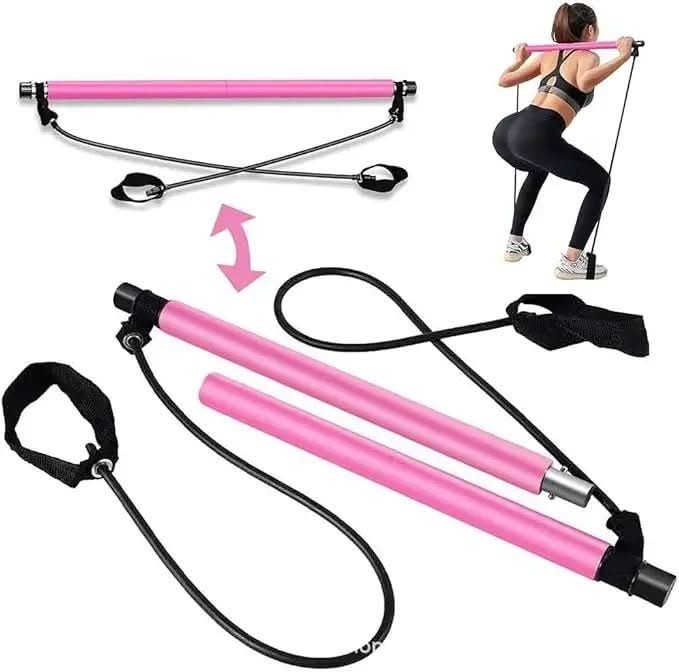 Portable Pilates training device with resistance bands