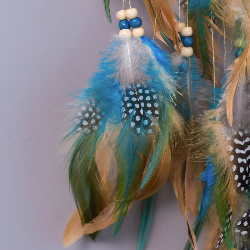 Turquoise Tree of Life Feather Dreamcatcher