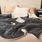 Solid thick double-sided velvet cube blanket