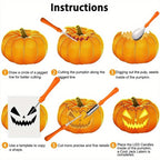 Halloween Pumpkin Carving Kit with Stencils | Easy Carved Pumpkins Tools