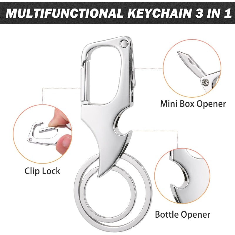 3-in-1 Multifunctional Zinc Alloy Keychain Clip