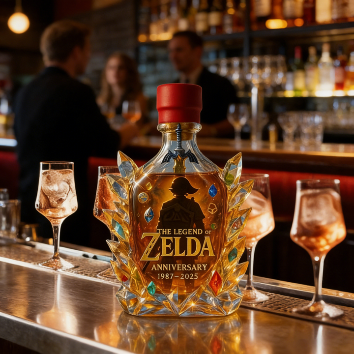 The Dazzling Legend Of Zelda 38th Anniversary 1987-2025 Whisky Bottle - A Masterpiece in Crystal & Spirit