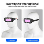 Auto-dimming welding glasses — safety goggles with solar-powered lenses