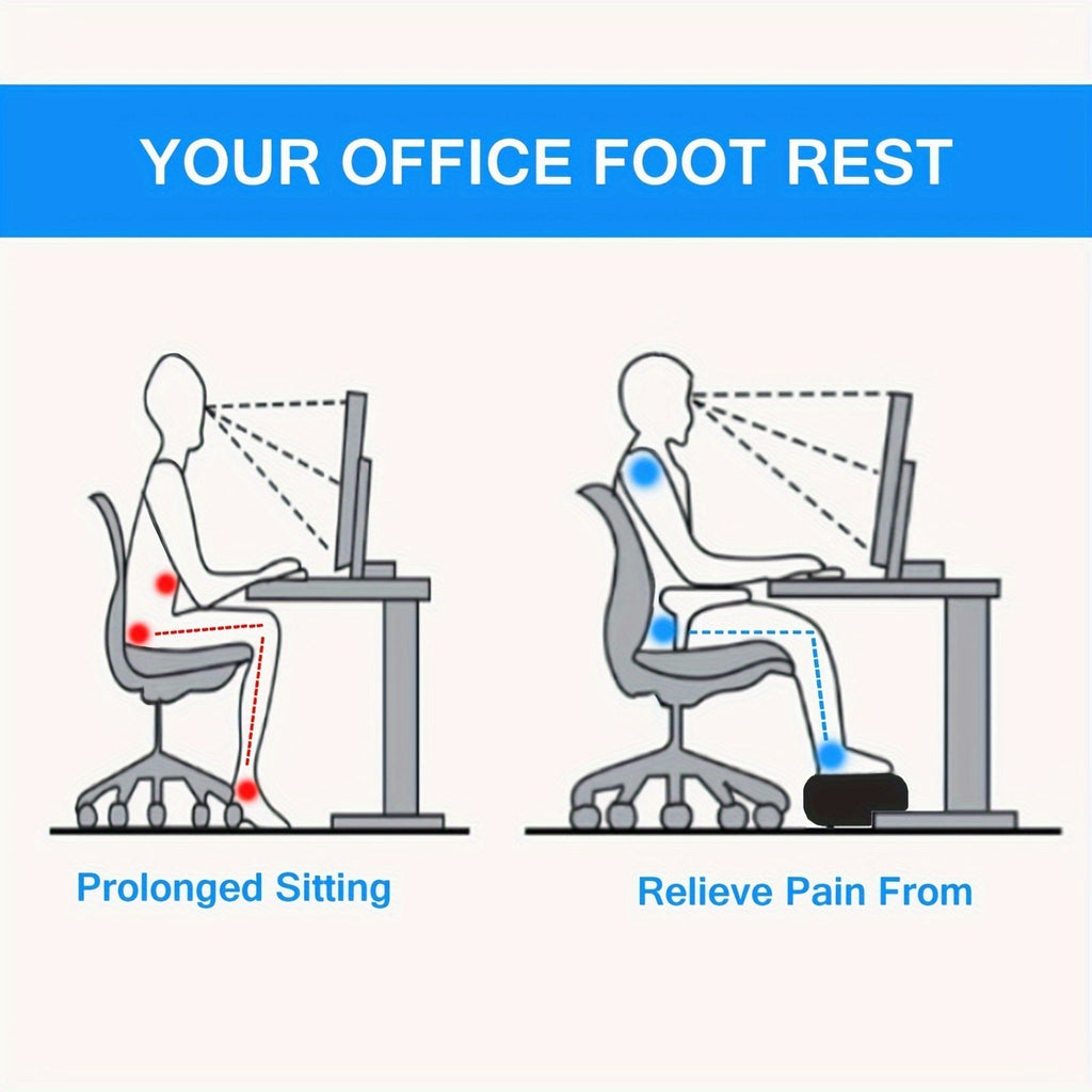 Ergonomic Footrest with Memory Foam – Adjustable & Non-Slip