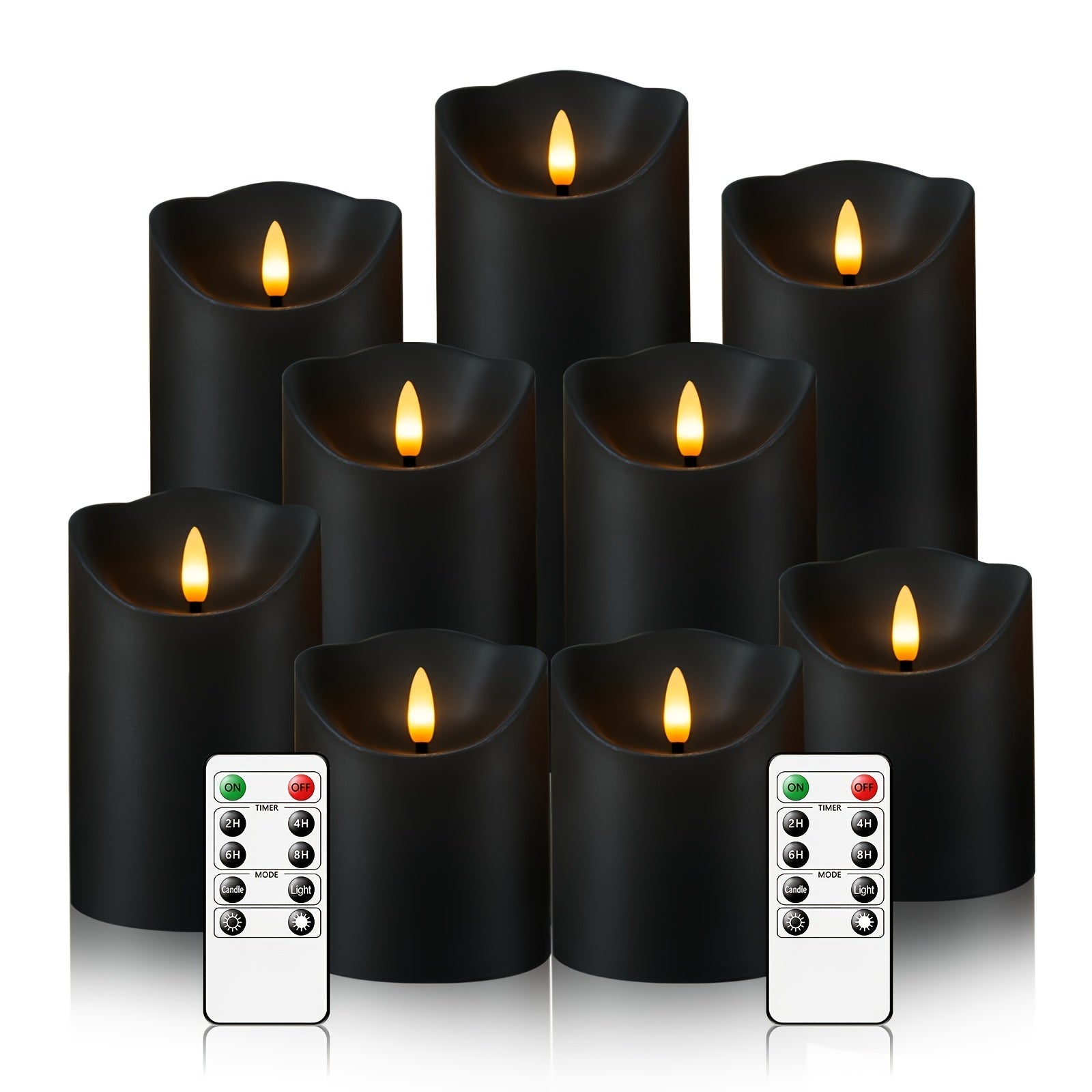 GlowLuxe Flameless LED Candles Set (9-piece) – With Remote Control and Glitter Finish
