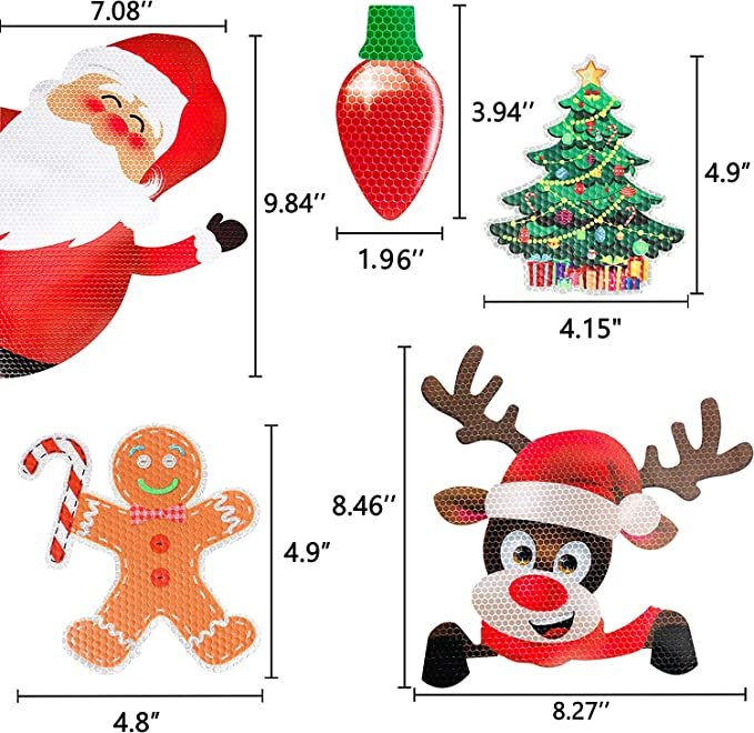 Christmas Magnet Decor | Reflective Light Bulb Magnets | For Car, Refrigerator & Metal Surfaces