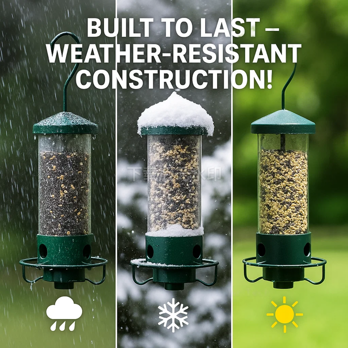 Squirrel Proof Bird Feeder | Heavy-Duty Metal, Multi-Feeding Ports & Ideal for Backyard Birdwatching