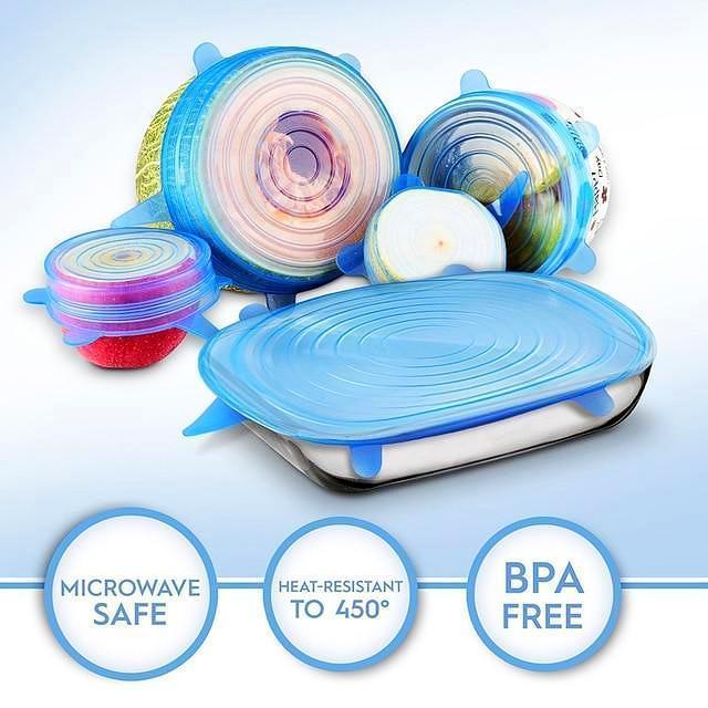Reusable Silicone Stretch Lids 6pcs Universal Bowl Lid Cover