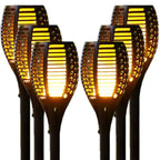 Solar-powered garden torch with flame effect - LED flashlight for outdoor use, weatherproof and energy-saving