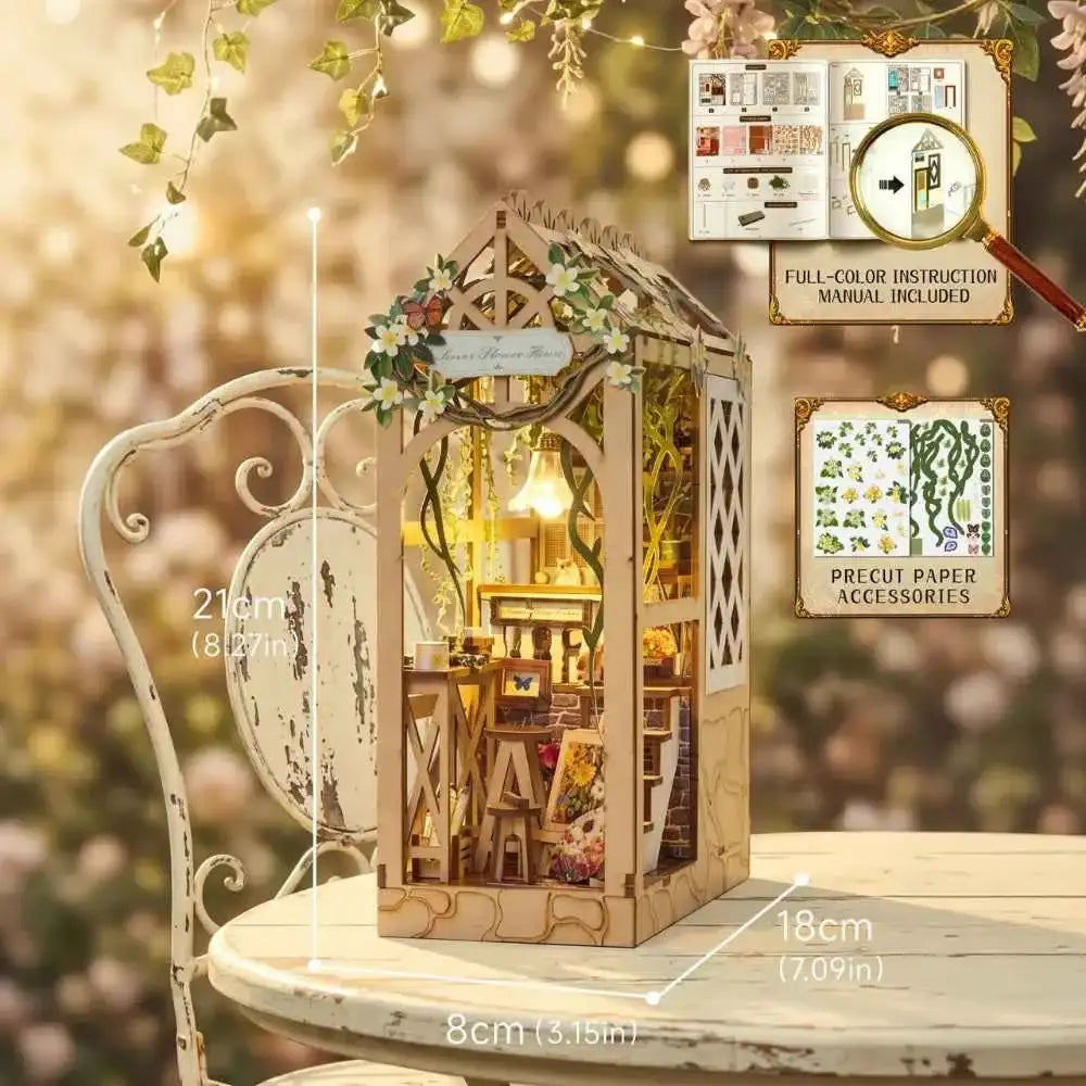 Serene Flower House DIY Book Nook Kit