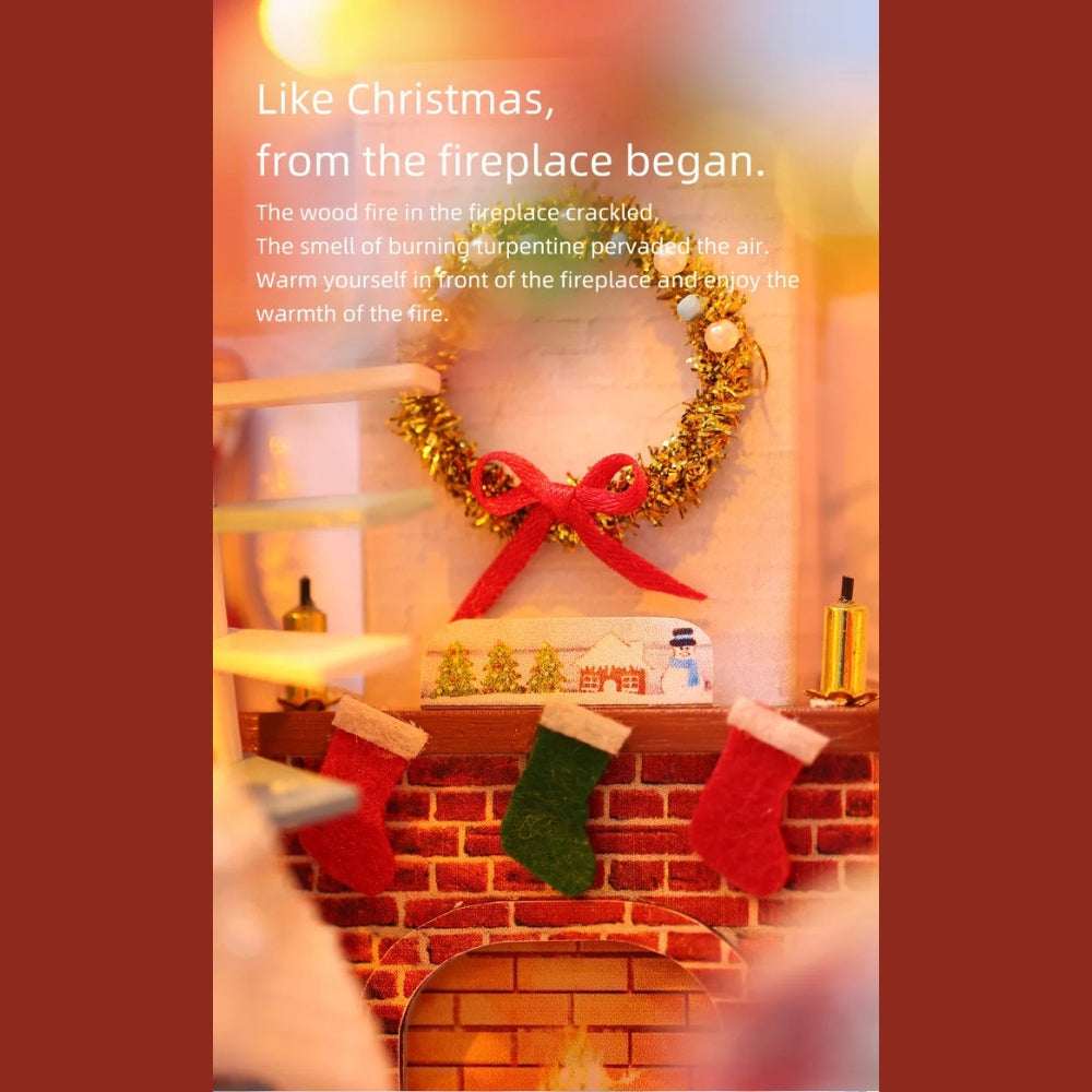 Christmas Snowy Night DIY Miniature Dollhouse Kit
