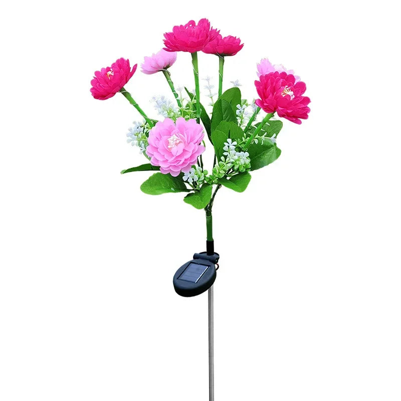 Modern Outdoor Solar Lighting with 7 Flowers