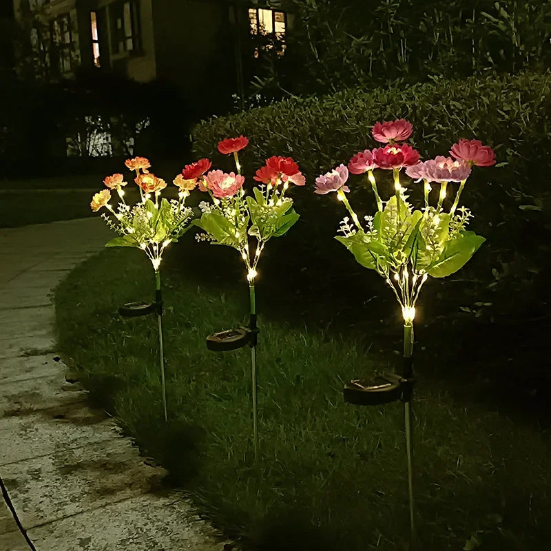 Modern Outdoor Solar Lighting with 7 Flowers