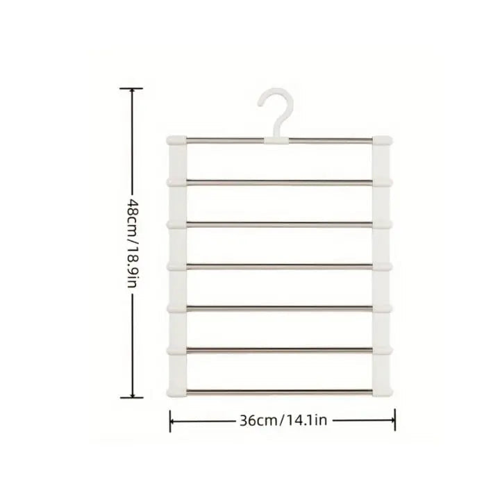 7 Rod Space-Saving Stainless Steel Trouser Hanger