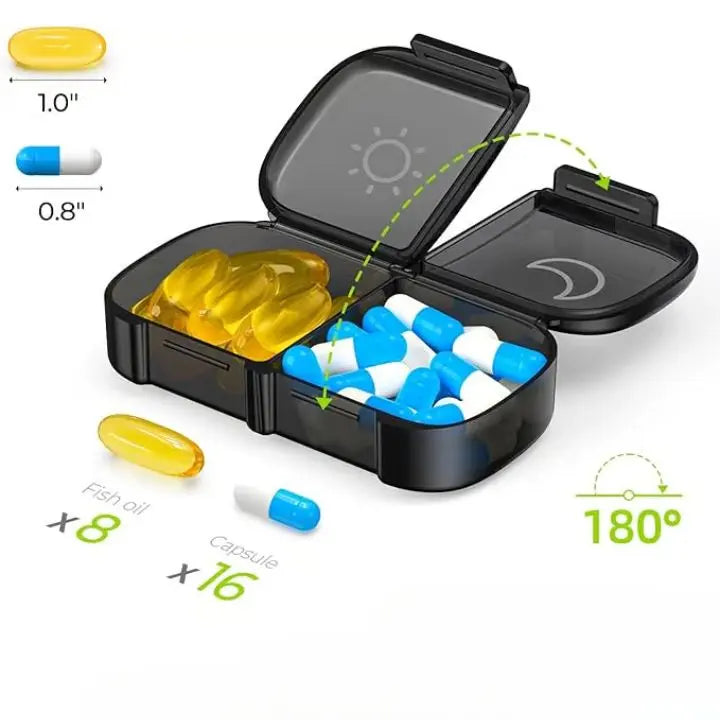 7-Day AM/PM Pill Organizer – Portable Pill Box for Week & Travel