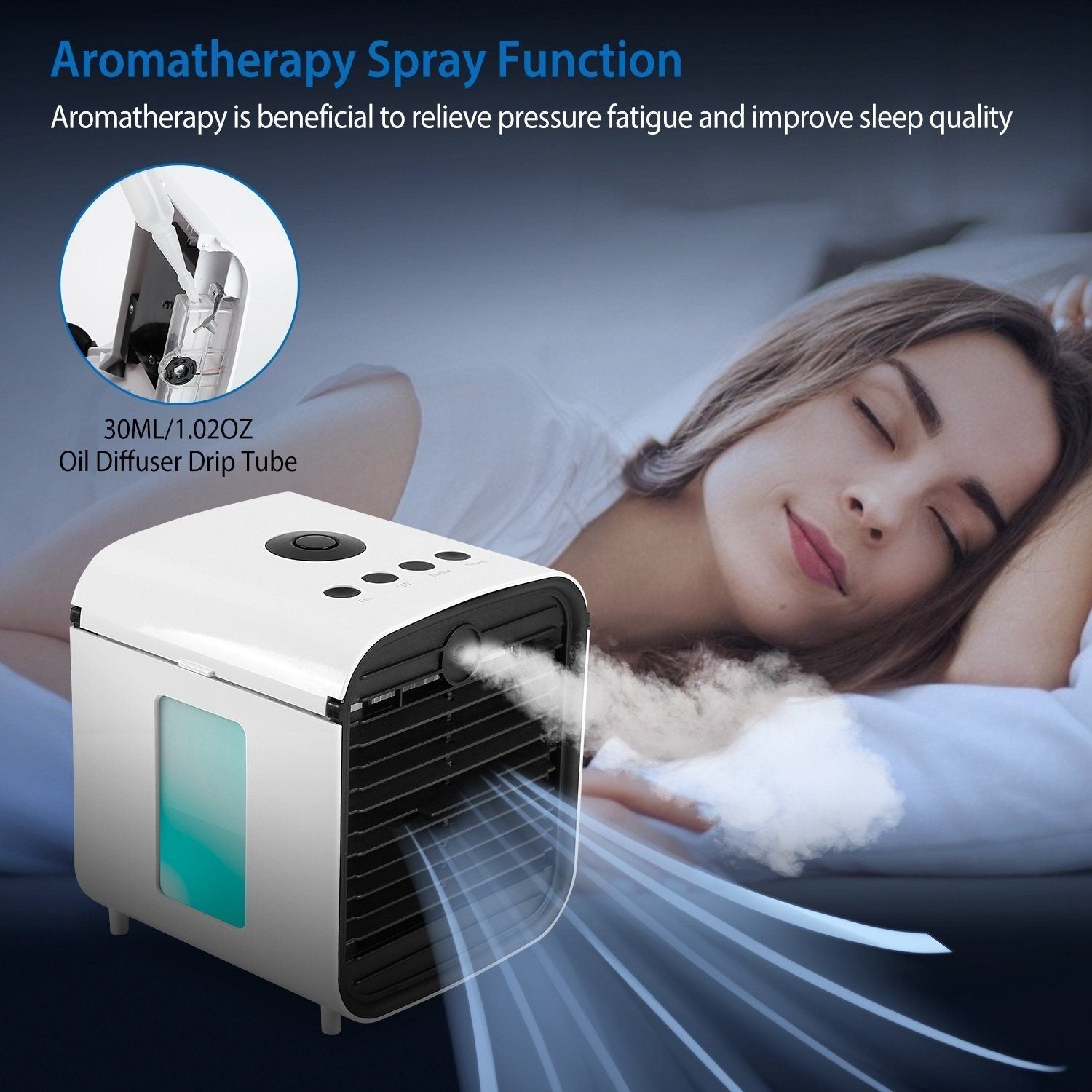 7-Colors Switchable Portable Mini Air Conditioner Cooler Fan