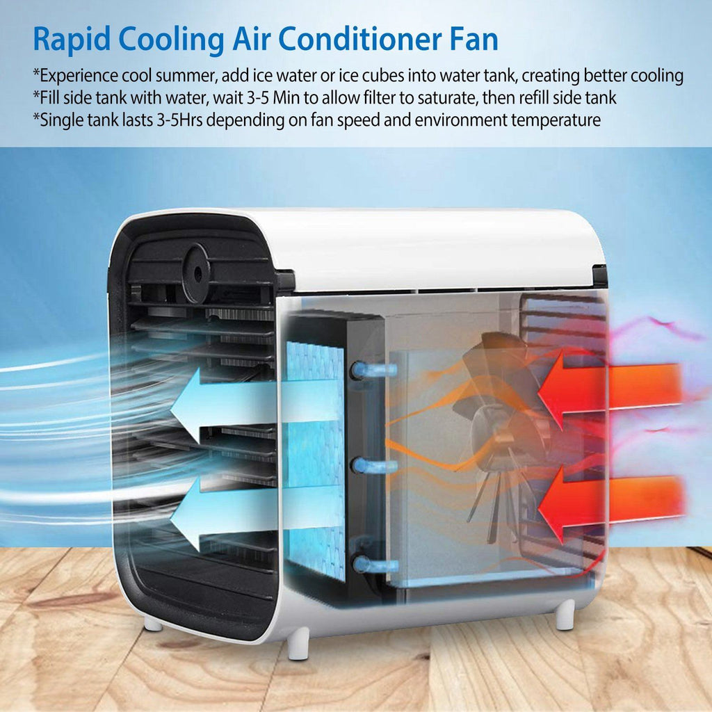 7-Colors Switchable Portable Mini Air Conditioner Cooler Fan