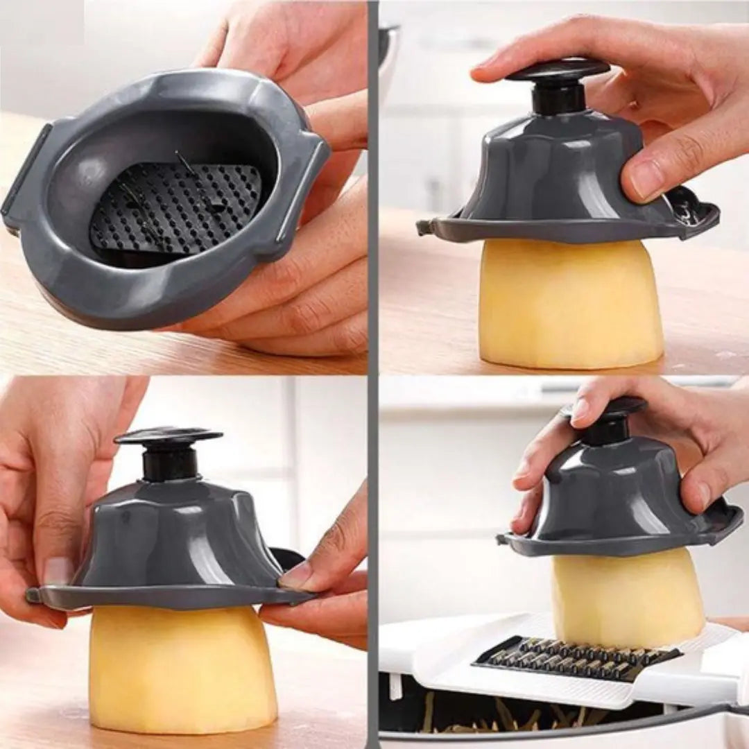 7-in-1 Vegetable Cutter with Drain Basket and Interchangeable Blades