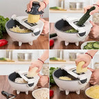 7-in-1 Vegetable Cutter with Drain Basket and Interchangeable Blades